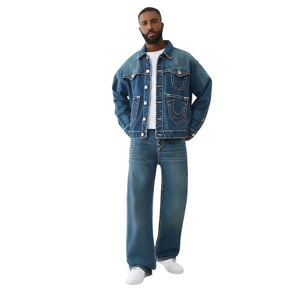 Drop Shoulder Utility Denim Jacket