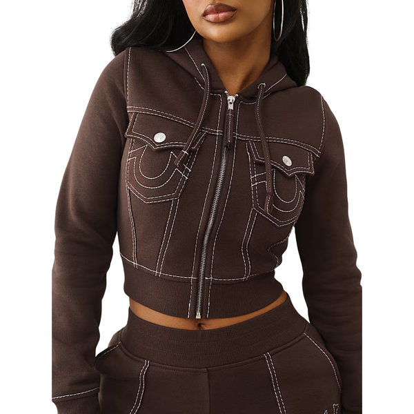 Big T Shrunken Zip Hoodie Burlwood