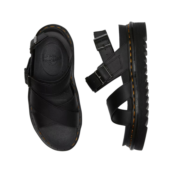 Voss II Black Leather Sandals