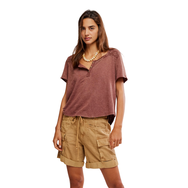 Heirloom Henley Top Canyon Sunset