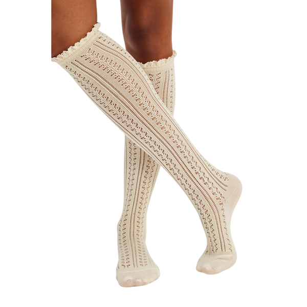 Misty Net Pointelle Tall Socks