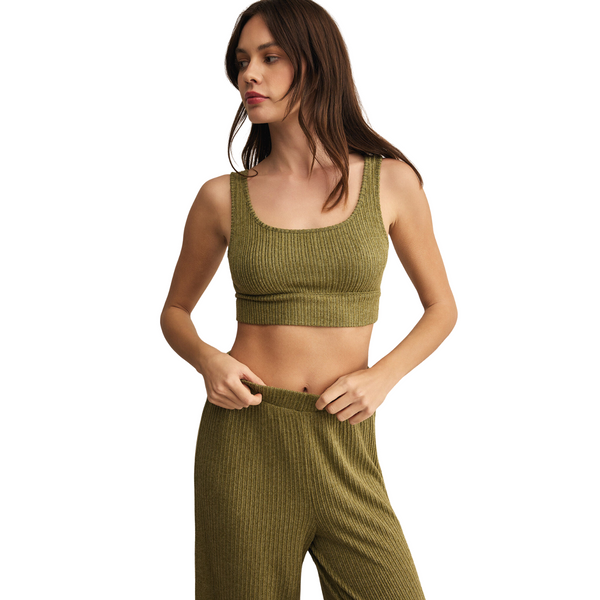 Zoe Mini Rib Bra Fern