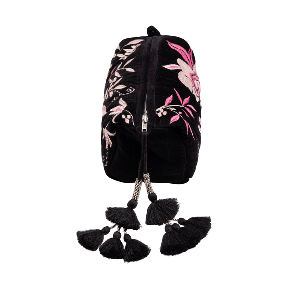 Velvet Quilted Makeup Bag