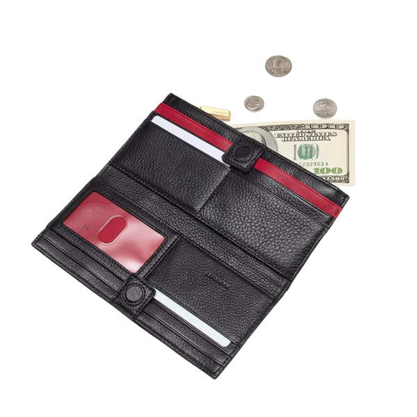 110 North Wallet Black & Gold Red Zip