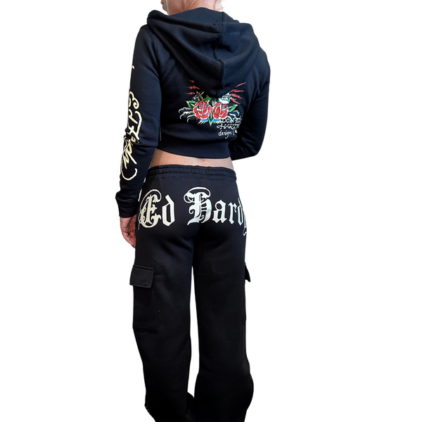 Rose Skull Cargo Sweatpants