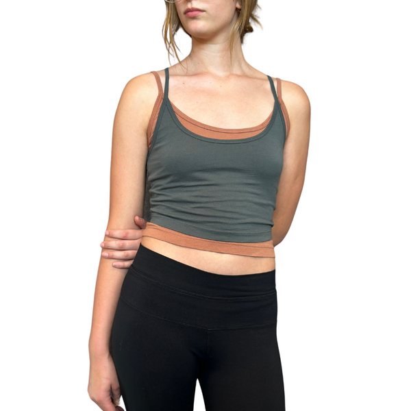 Crop Cami Pine Green