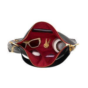 Kyle Large Black Gold Red Zip