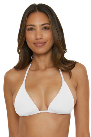 Color Code Triangle Bikini Top White