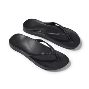 Women's Black Arch Support Flip Flops