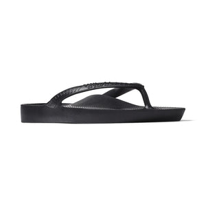 Black Arch Support Flip Flops Men