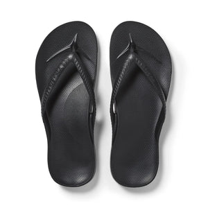 Black Arch Support Flip Flops Men