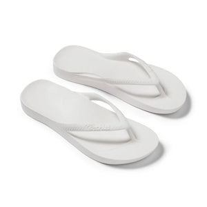 White Arch Support Flip Flops