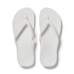 White Arch Support Flip Flops