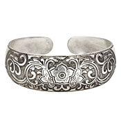 Wide Flower/Vine Muntz Metal Cuff