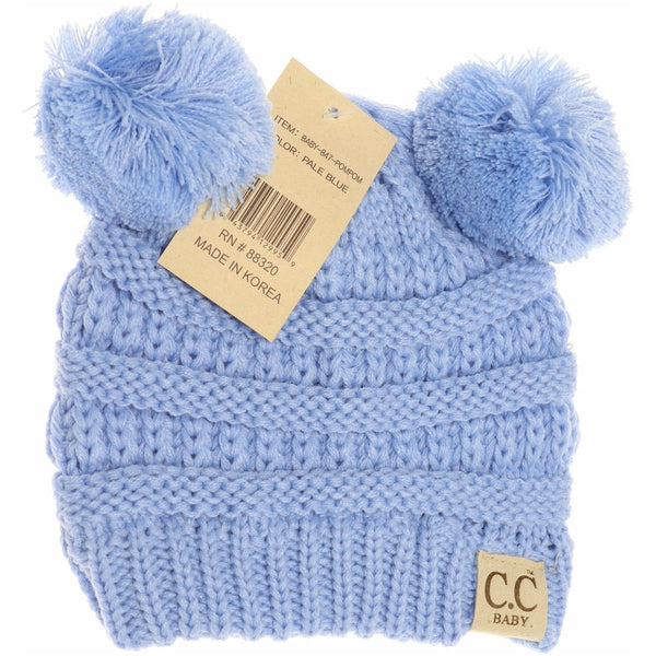 Baby Double Pom Solid CC Beanie