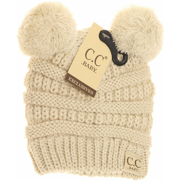 Baby Double Pom Solid CC Beanie