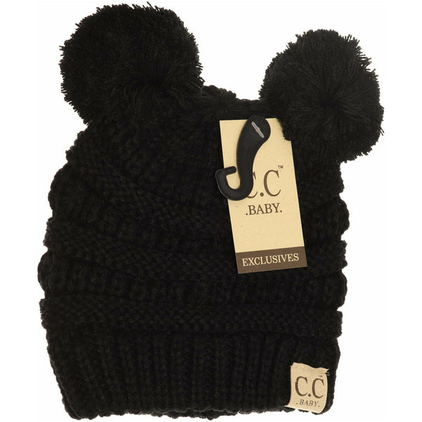 Baby Double Pom Solid CC Beanie