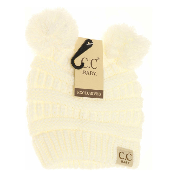 Baby Double Pom Solid CC Beanie