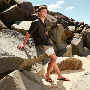 Men's Black Arch Support Flip Flops