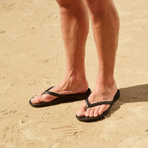 Men's Black Arch Support Flip Flops