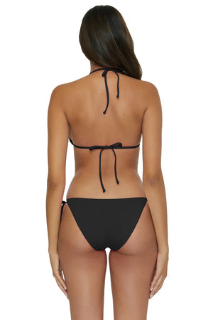 Color Code Tie Side Bikini Bottom Black