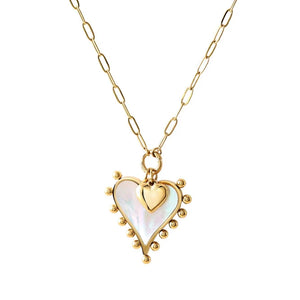 Perla Heart Charm Necklace