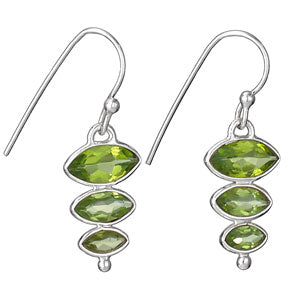 3 Peridot Stack Earrings