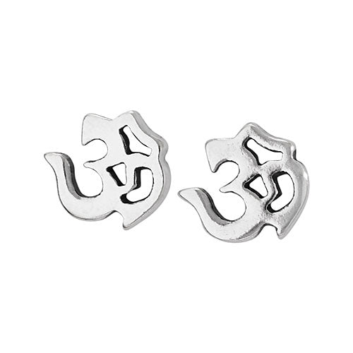 Om Oval Stud Earrings