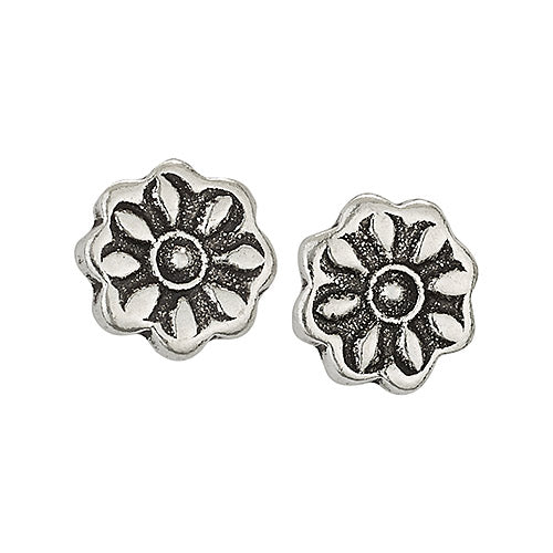 Stamped Flower Stud Earrings