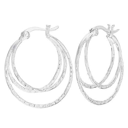 Triple Textured Hoop Earrings