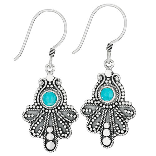 Open Petals Turquoise Earrings