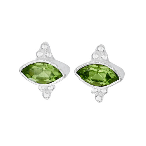 Peridot Elipse Stud Earrings