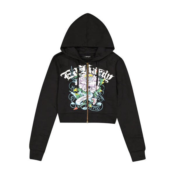 Ice Flower Zip Front Hoodie
