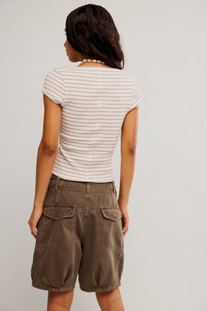 Most Wanted Striped Cardi Mauve/Ivory Stripe