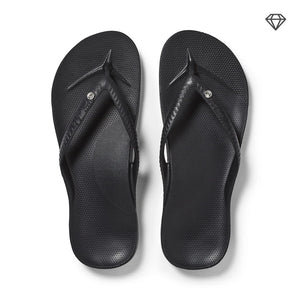 Crystal Black Arch Support Flip Flops