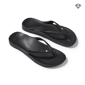 Crystal Black Arch Support Flip Flops