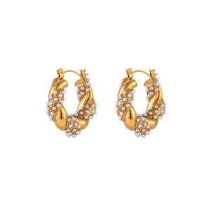Hepburn Little Pearl Hoop Earrings