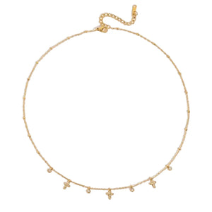 Dainty Crystal Cross Shaker Necklace