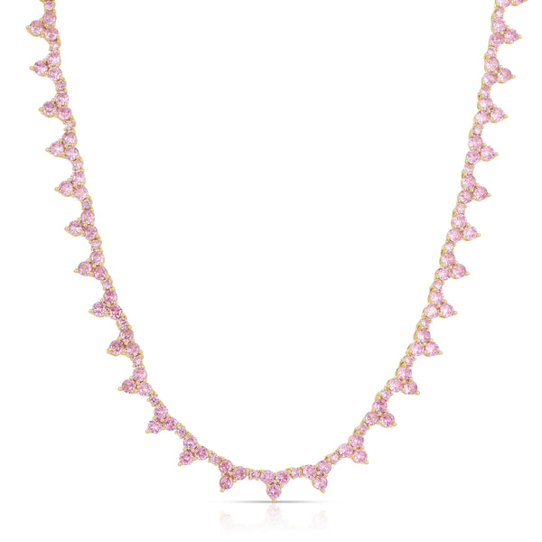 Isabella Tennis Necklace Pink