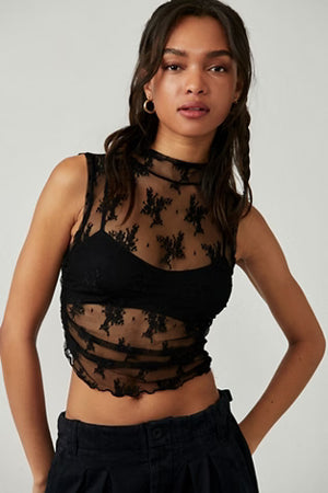 Solid Nice Try Muscle Tank- Black