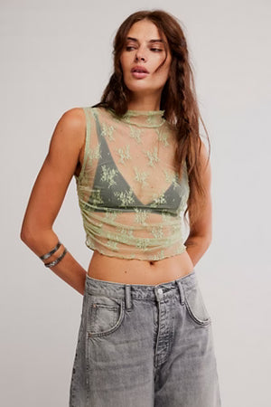 Solid Nice Try Muscle Tank - Fresh Green