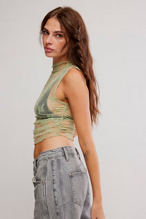 Solid Nice Try Muscle Tank - Fresh Green