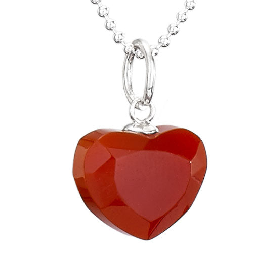 Faceted Carnelian Heart Necklace