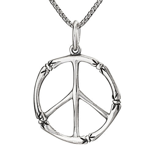 Bamboo Peace Sign Necklace