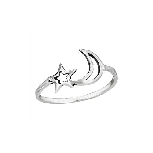 Star Crescent Moon Ring