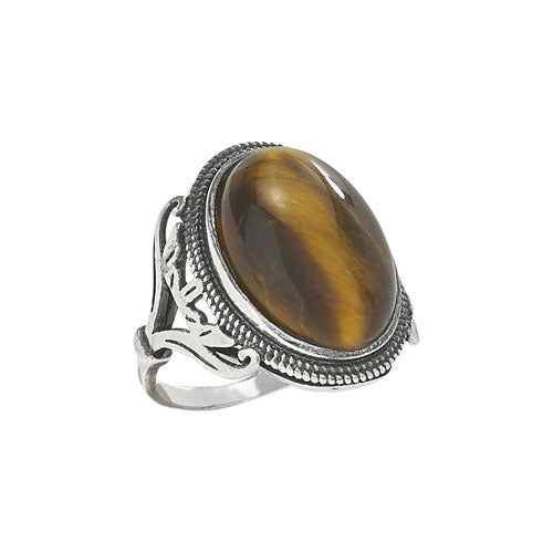 Large Oval Tigers Eye Ring