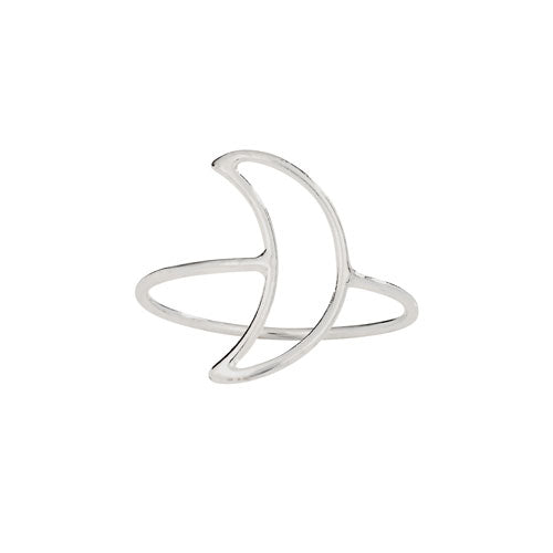 Open Thin Crescent Ring