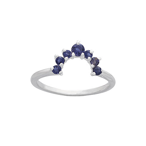 Iolite Half Circle Fanned Ring