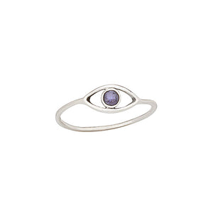 Small Iolite Eye Ring