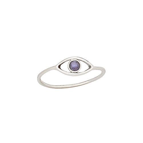 Small Iolite Eye Ring